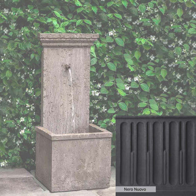 Nero Nuovo Patina for the Campania International Marais Wall Fountain, bold dramatic black patina for the garden.