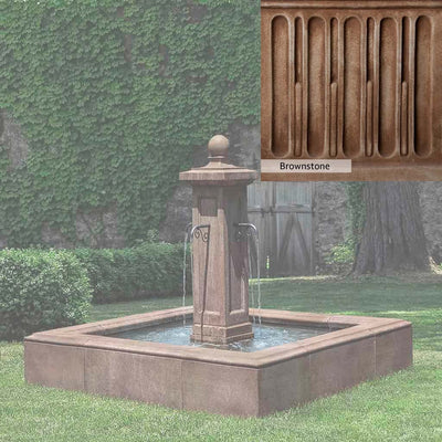 Brownstone Patina for the Campania International Luberon Estate Fountain, brown blended with hints of red and yellow, works well in the garden.