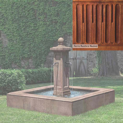 Ferro Rustico Nuovo Patina for the Campania International Luberon Estate Fountain, red and orange blended in this striking color for the garden.