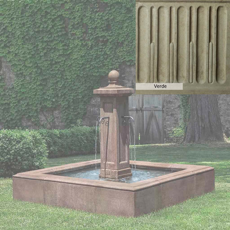 Verde Patina for the Campania International Luberon Estate Fountain, green and gray come together in a soft tone blended into a soft green.