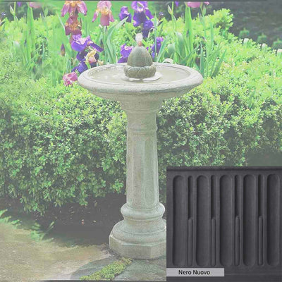 Nero Nuovo Patina for the Campania International Acorn Fountain, bold dramatic black patina for the garden.