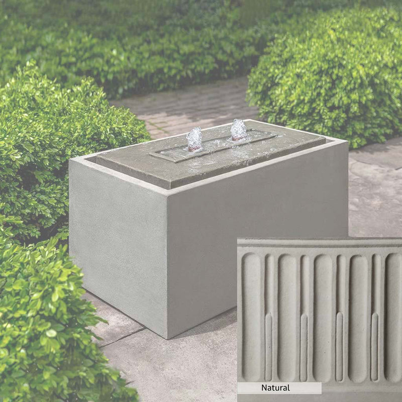 Natural Patina for the Campania International Lutea Fountain Patinais unstained cast stone the brightest and whitest that ages over time.
