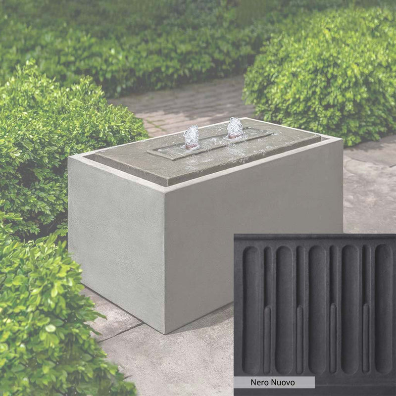 Nero Nuovo Patina for the Campania International Lutea Fountain Patina, bold dramatic black patina for the garden.