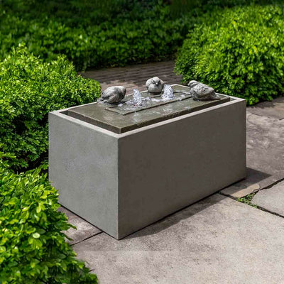 Campania International Avondale Fountain is made of cast stone by Campania International and shown in the Alpine Stone Patina