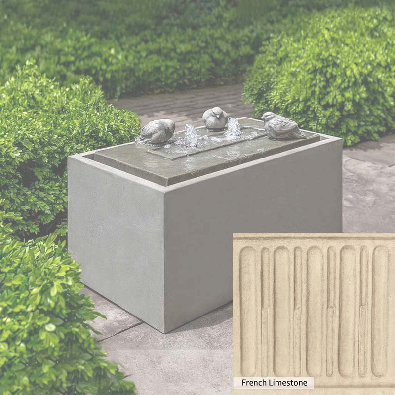 French Limestone Patina for the Campania International Avondale Fountain, old-world creamy white with ivory undertones.