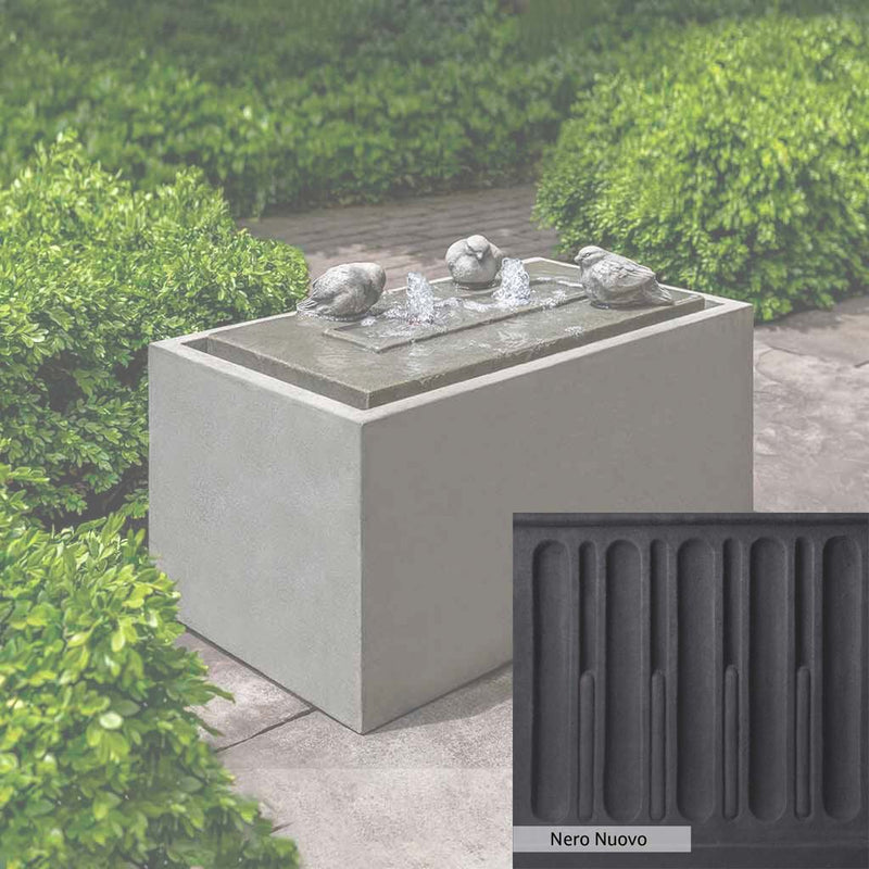 Nero Nuovo Patina for the Campania International Avondale Fountain, bold dramatic black patina for the garden.