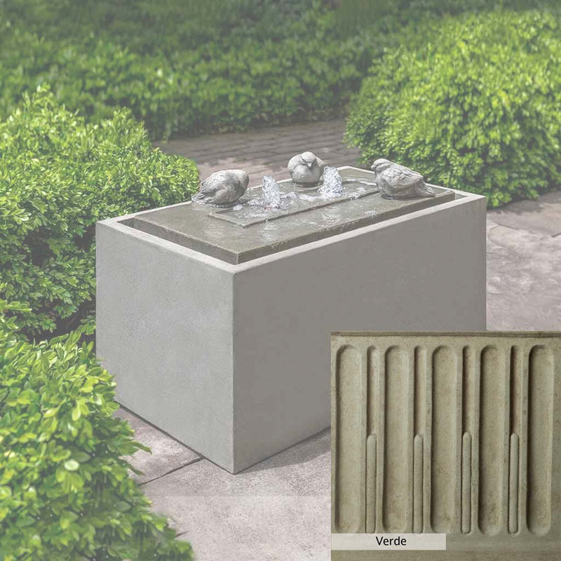 Verde Patina for the Campania International Avondale Fountain, green and gray come together in a soft tone blended into a soft green.