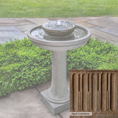 Aged Limestone Patina for the Campania International Meridian Fountain, brown, orange, and green for an old stone look.