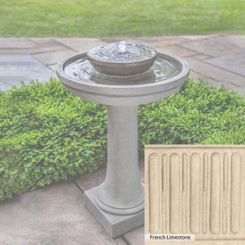 French Limestone Patina for the Campania International Meridian Fountain, old-world creamy white with ivory undertones.
