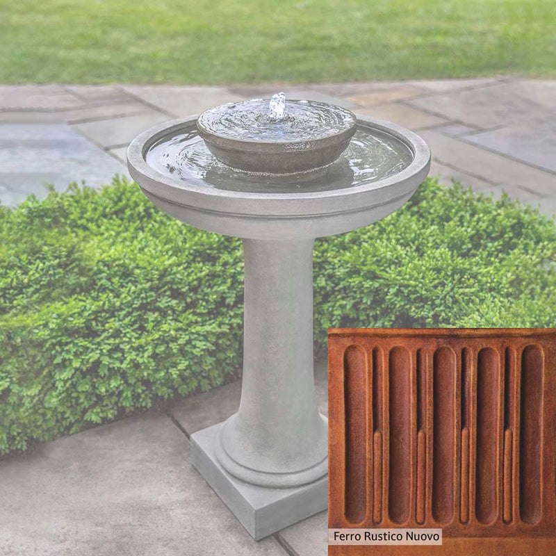 Ferro Rustico Nuovo Patina for the Campania International Meridian Fountain, red and orange blended in this striking color for the garden.