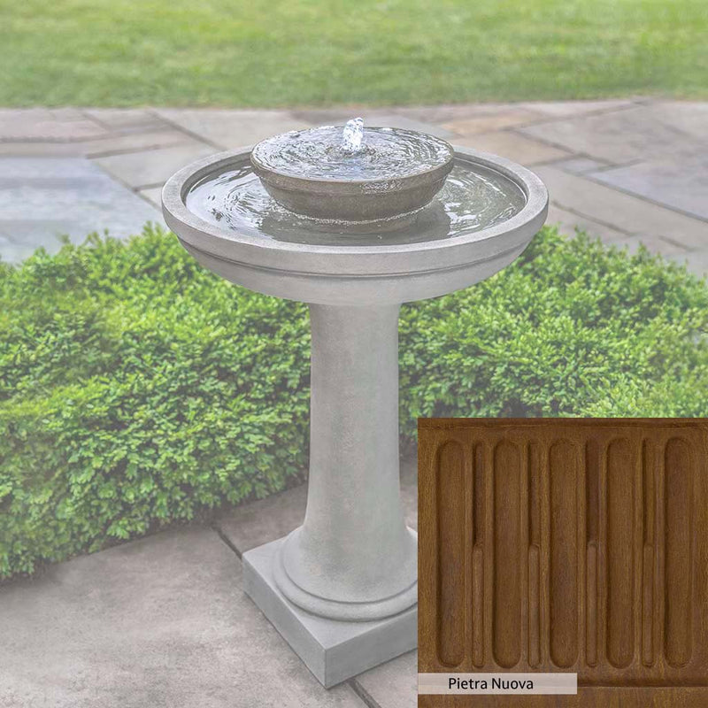 Pietra Nuova Patina for the Campania International Meridian Fountain, a rich brown blended with black and orange.