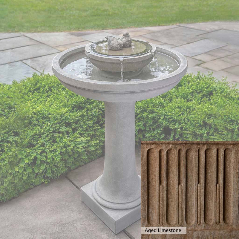 Aged Limestone Patina for the Campania International Dolce Nido Fountain, brown, orange, and green for an old stone look.