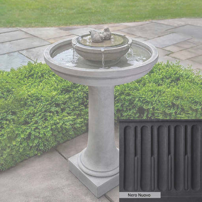 Nero Nuovo Patina for the Campania International Dolce Nido Fountain, bold dramatic black patina for the garden.