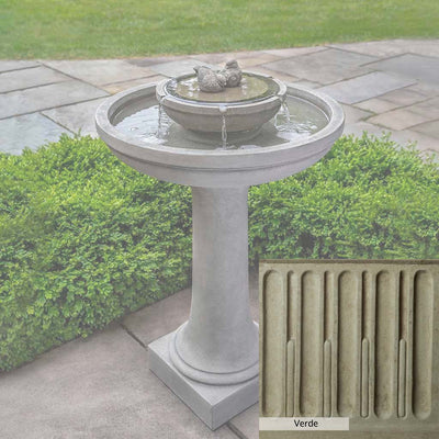 Verde Patina for the Campania International Dolce Nido Fountain, green and gray come together in a soft tone blended into a soft green.