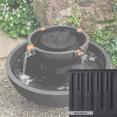 Nero Nuovo Patina for the Campania International Del Rey Fountain, bold dramatic black patina for the garden.