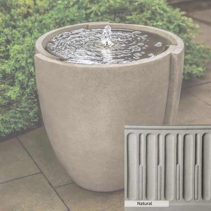 Natural Patina for the Campania International Concept Basin Fountain is unstained cast stone the brightest and whitest that ages over time.