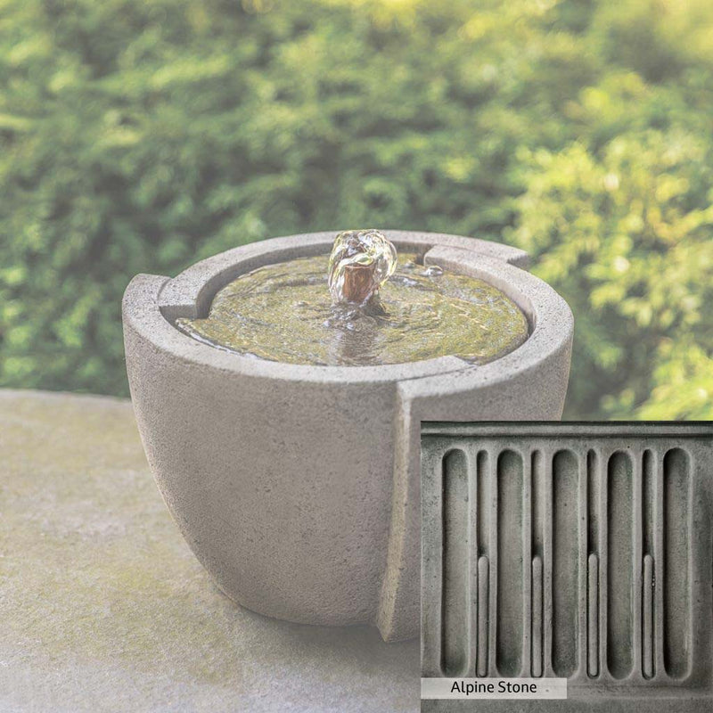 Alpine Stone Patina for the Campania International M-Series Concept Fountain, a medium gray with a bit of green to define the details.