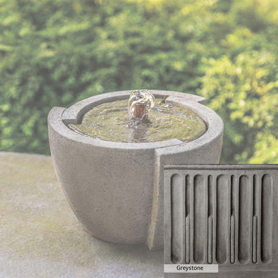 Greystone Patina for the Campania International M-Series Concept Fountain, a classic gray, soft, and muted, blends nicely in the garden.