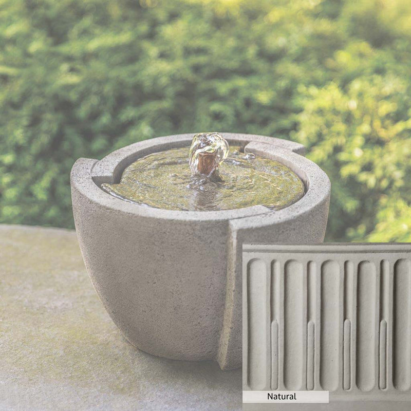 Natural Patina for the Campania International M-Series Concept Fountain is unstained cast stone the brightest and whitest that ages over time.