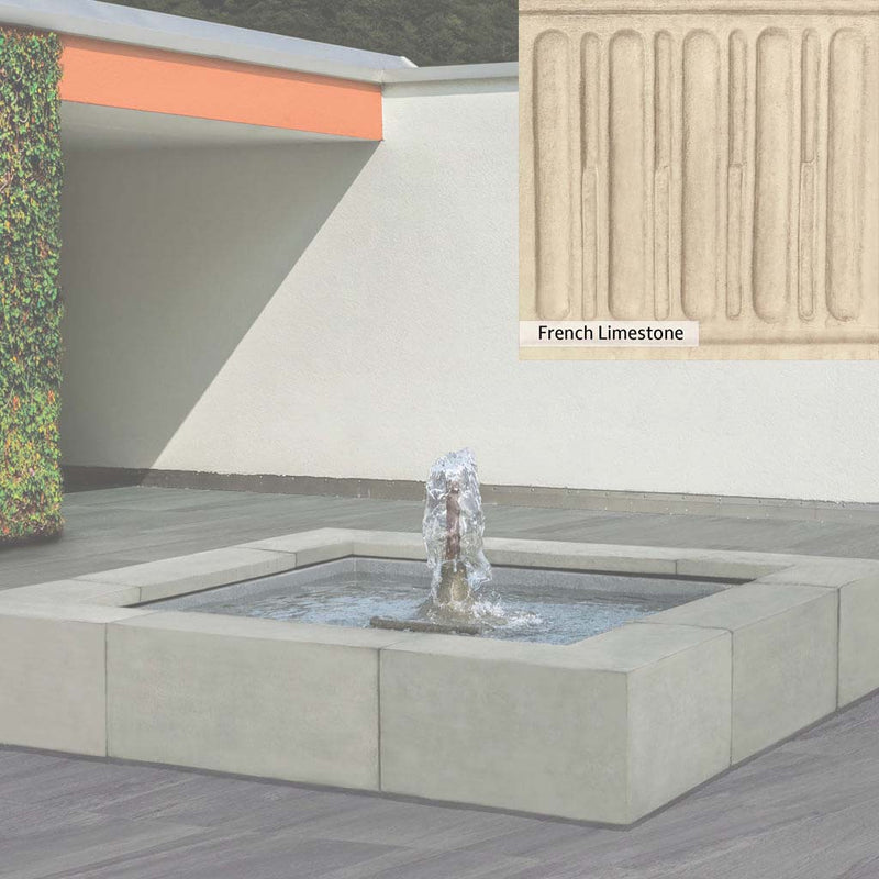 French Limestone Patina for the Campania International Concourse Fountain, old-world creamy white with ivory undertones.