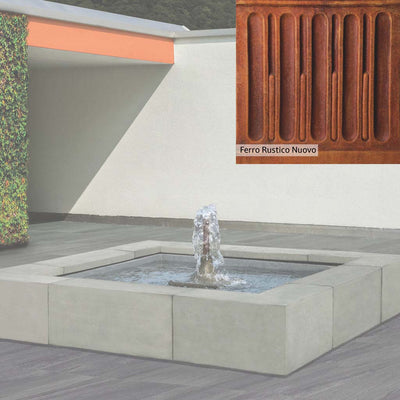 Ferro Rustico Nuovo Patina for the Campania International Concourse Fountain, red and orange blended in this striking color for the garden.