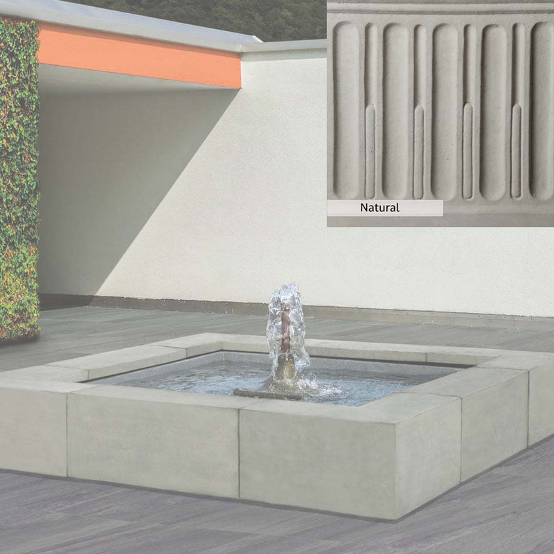 Natural Patina for the Campania International Concourse Fountain is unstained cast stone the brightest and whitest that ages over time.