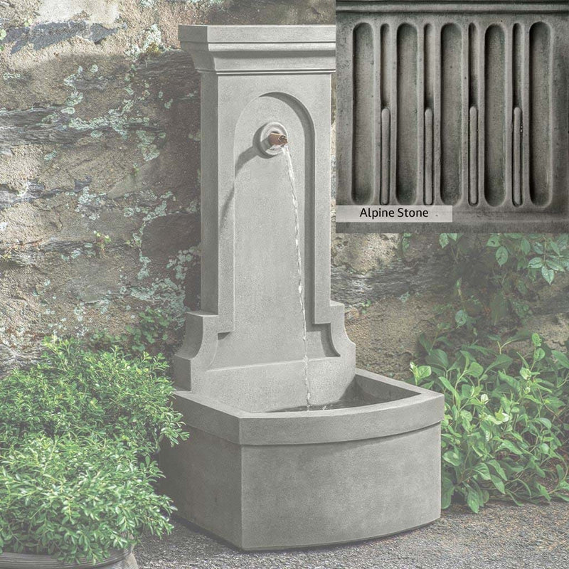 Alpine Stone Patina for the Campania International Loggia Fountain, a medium gray with a bit of green to define the details.