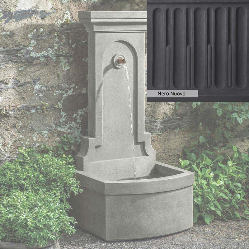 Nero Nuovo Patina for the Campania International Loggia Fountain, bold dramatic black patina for the garden.