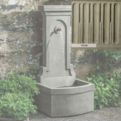 Verde Patina for the Campania International Loggia Fountain, green and gray come together in a soft tone blended into a soft green.