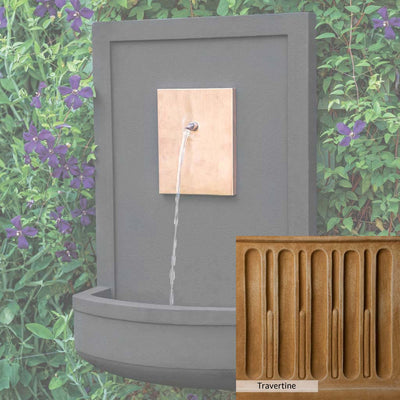 Travertine Patina for the Campania International MC5 Fountain, soft yellows, oranges, and brown for an old-word garden.