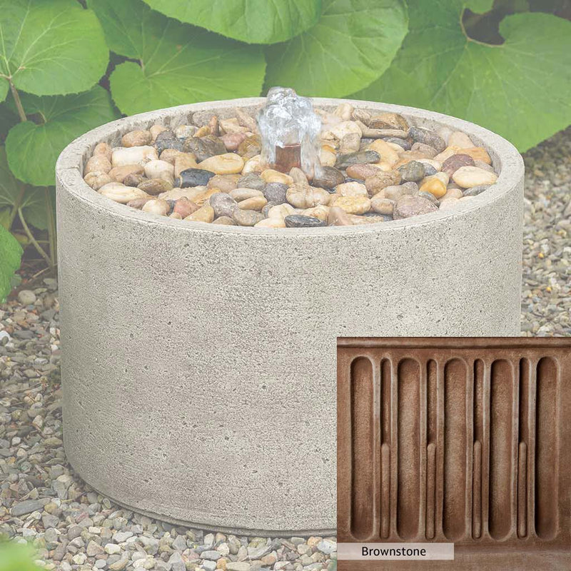 Brownstone Patina for the Campania International Salinas Pebble Fountain, brown blended with hints of red and yellow, works well in the garden.