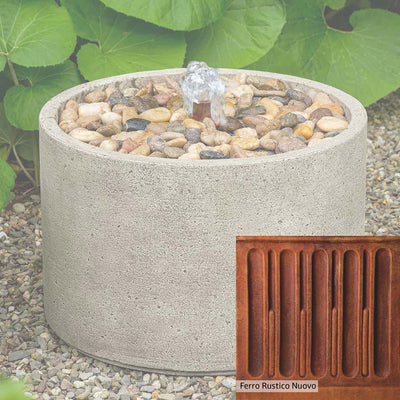 Ferro Rustico Nuovo Patina for the Campania International Salinas Pebble Fountain, red and orange blended in this striking color for the garden.