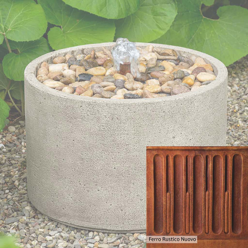 Ferro Rustico Nuovo Patina for the Campania International Salinas Pebble Fountain, red and orange blended in this striking color for the garden.
