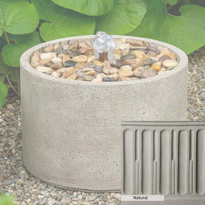 Natural Patina for the Campania International Salinas Pebble Fountain is unstained cast stone the brightest and whitest that ages over time.