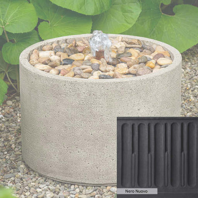 Nero Nuovo Patina for the Campania International Salinas Pebble Fountain, bold dramatic black patina for the garden.