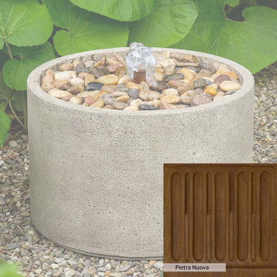 Pietra Nuova Patina for the Campania International Salinas Pebble Fountain, a rich brown blended with black and orange.