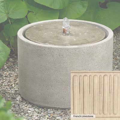 French Limestone Patina for the Campania International Salinas Fountain, old-world creamy white with ivory undertones.