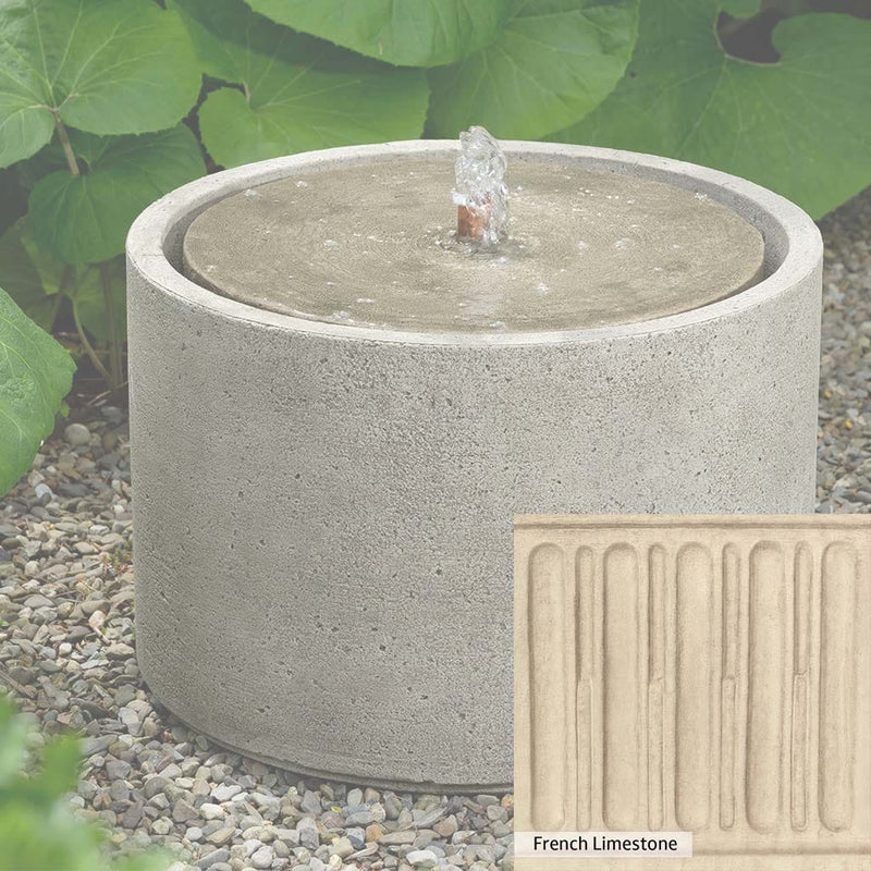 French Limestone Patina for the Campania International Salinas Fountain, old-world creamy white with ivory undertones.