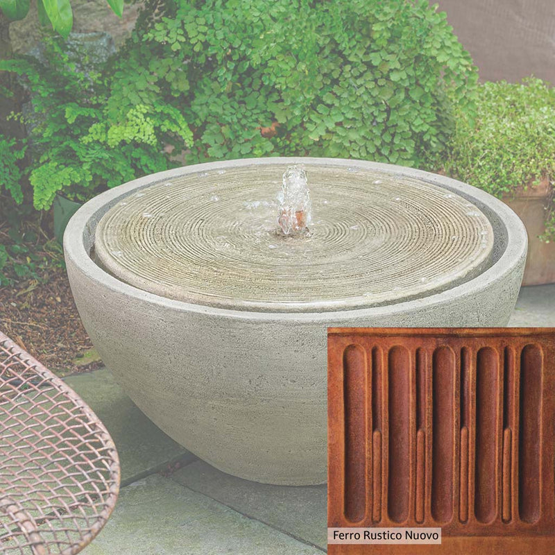 Ferro Rustico Nuovo Patina for the Campania International Portola Fountain, red and orange blended in this striking color for the garden.