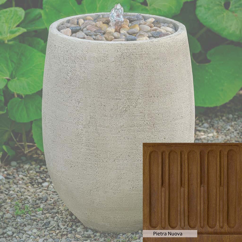 Pietra Nuova Patina for the Campania International Bebel Pebble Tall Fountain, a rich brown blended with black and orange.