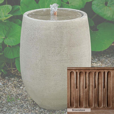 Brownstone Patina for the Campania International Bebel Tall Fountain, brown blended with hints of red and yellow, works well in the garden.