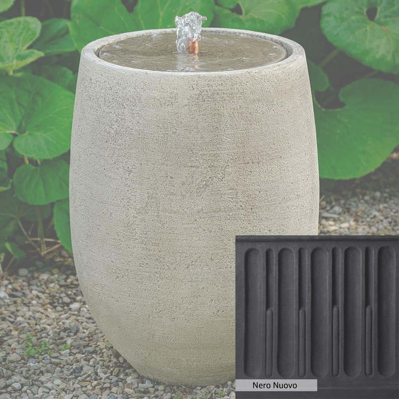 Nero Nuovo Patina for the Campania International Bebel Tall Fountain, bold dramatic black patina for the garden.