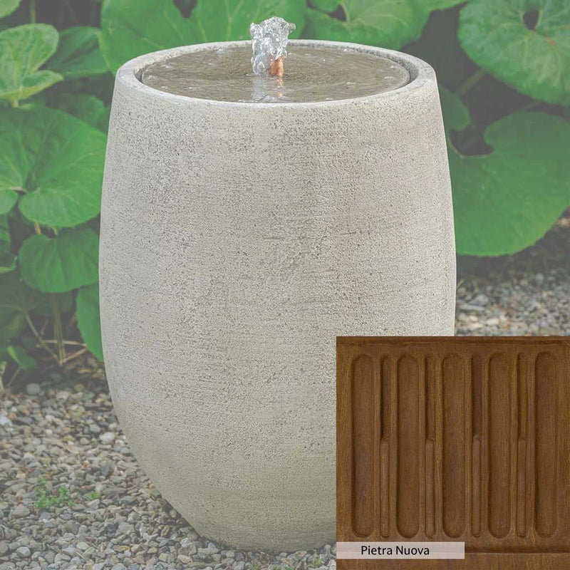 Pietra Nuova Patina for the Campania International Bebel Tall Fountain, a rich brown blended with black and orange.
