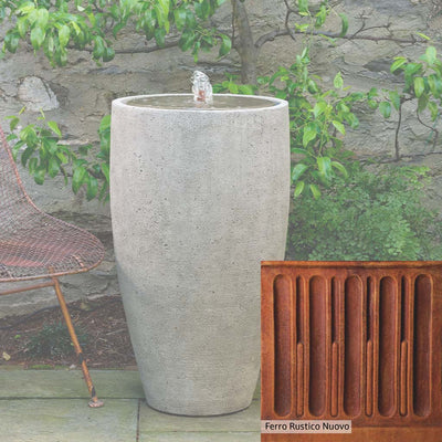 Ferro Rustico Nuovo Patina for the Campania International Manzanita Fountain, red and orange blended in this striking color for the garden.