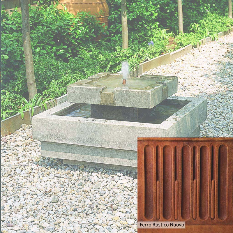Ferro Rustico Nuovo Patina for the Campania International Escala Fountain, red and orange blended in this striking color for the garden.