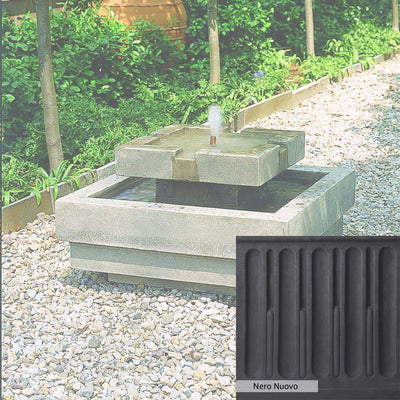 Nero Nuovo Patina for the Campania International Escala Fountain, bold dramatic black patina for the garden.