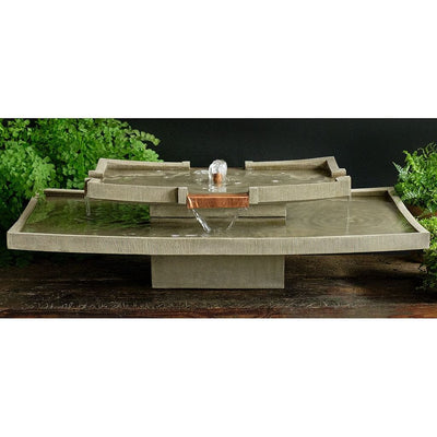 Campania International Katsura Fountain, adding interest to the garden with the sound of water. This fountain is shown in the Greystone Patina.
