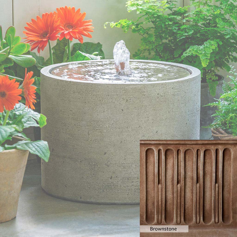 Brownstone Patina for the Campania International Salinas Low Fountain, brown blended with hints of red and yellow, works well in the garden.