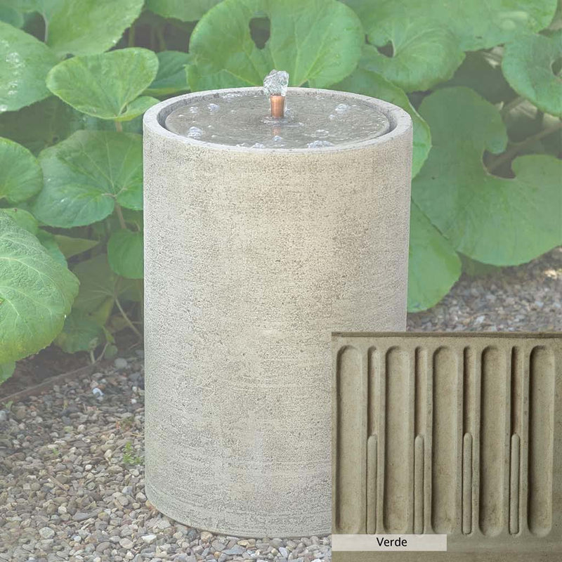 Verde Patina for the Campania International Salinas Tall Fountain, green and gray come together in a soft tone blended into a soft green.