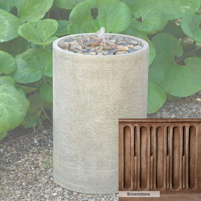 Brownstone Patina for the Campania International Salinas Pebble Tall Fountain, brown blended with hints of red and yellow, works well in the garden.